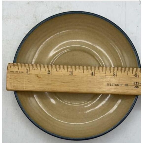 Pfaltzgraff Folk Art 8‑Pc Dinnerware Set Blue Floral Tan USA Stoneware VT - Picture 11 of 11